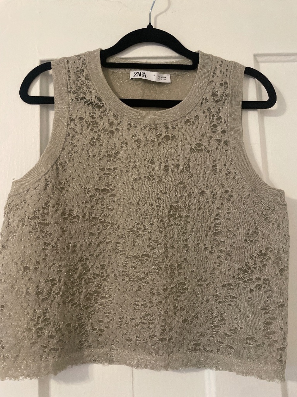 Zara Gold Crop Top Size Small